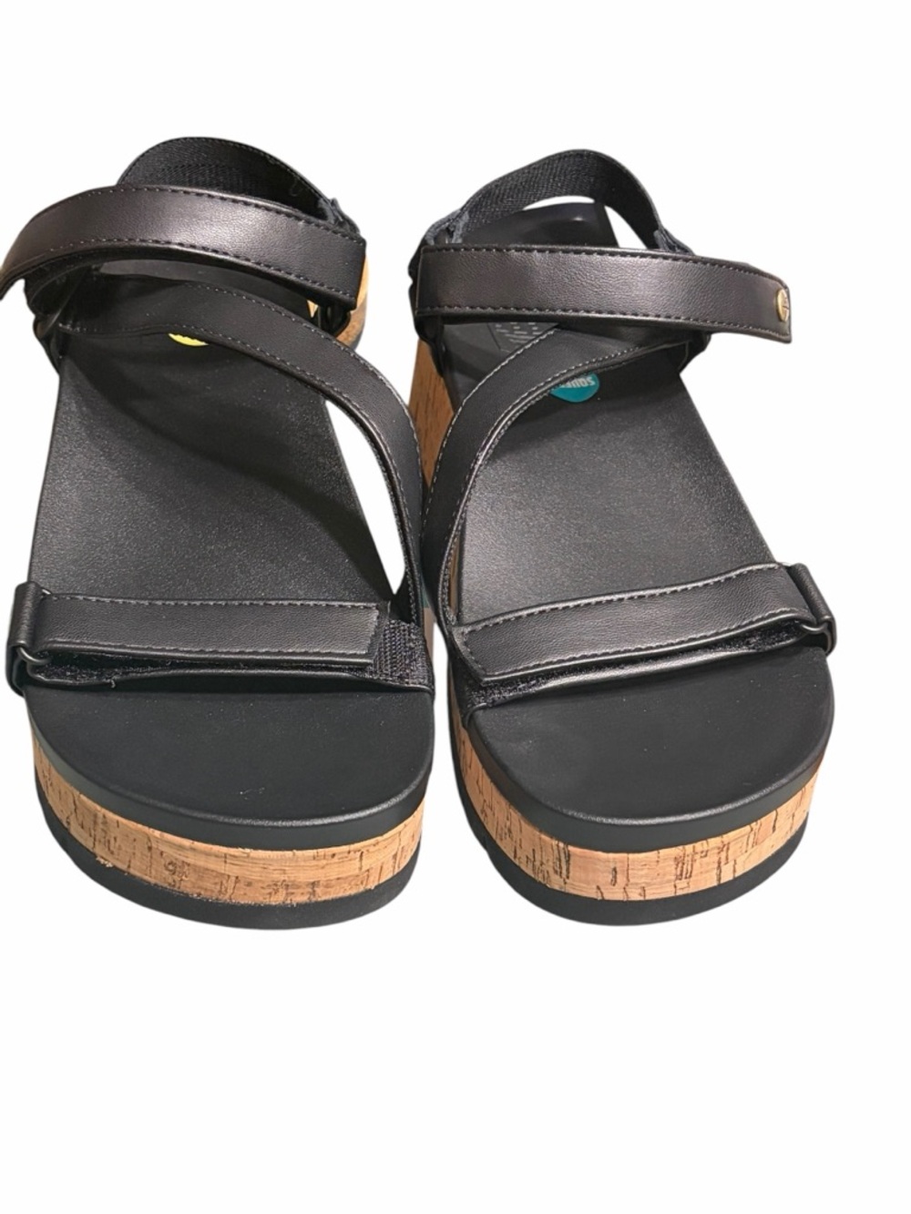 Reef’s Women's Black Cork Platform Sandals - Comfortable Strappy Wedge